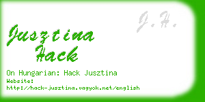 jusztina hack business card